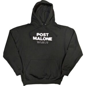 Post Malone 'Fangs 2023 Tour Dates' (Black) Pull Over Hoodie