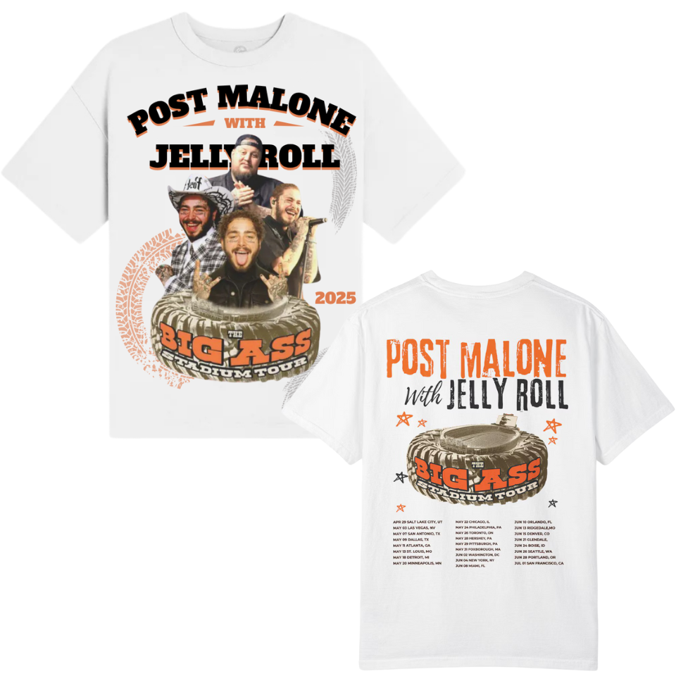 Post Malone With Jelly Roll Big Ass Stadium Tour Shirt Post Malone With Jelly Roll Big Ass Stadium Tour Shirt