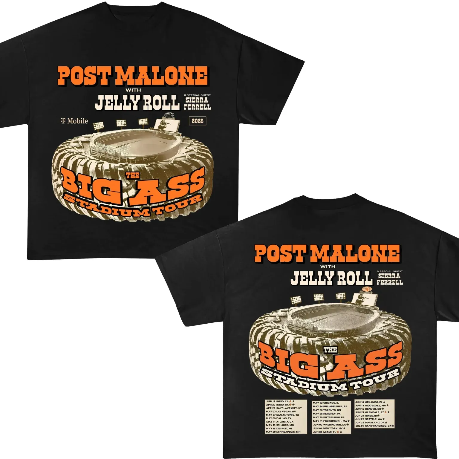 Post Malone-And-Jelly-Roll-Big-Ass-Stadium Tour 2025 Shirt Post Malone-And-Jelly-Roll-Big-Ass-Stadium Tour 2025 Shirt