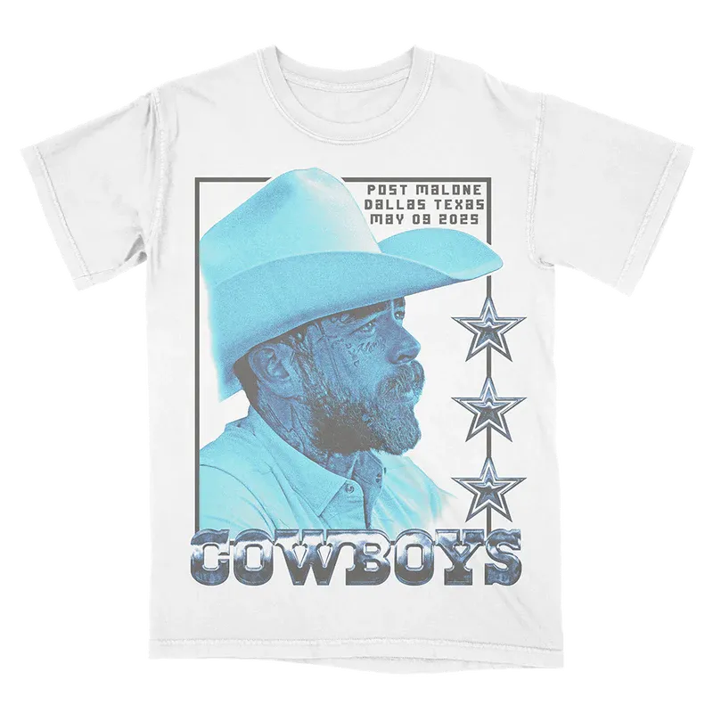 Post Malone X Dallas Cowboys Photo White Shirt Post Malone X Dallas Cowboys Photo White Shirt